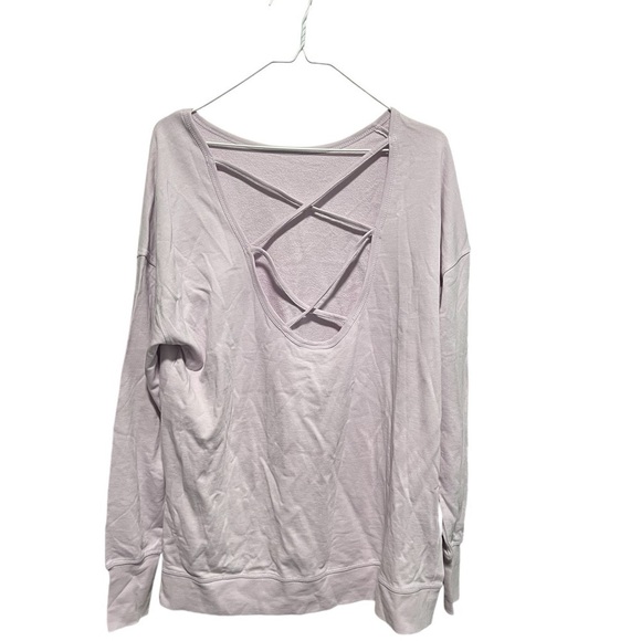 Sweaty Betty After Class Cross Back Sweatshirt, New with Tags, Mistflower Purple - Picture 4 of 6